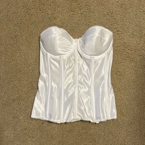 Dominique Satin Torsolette in White - Size 32B